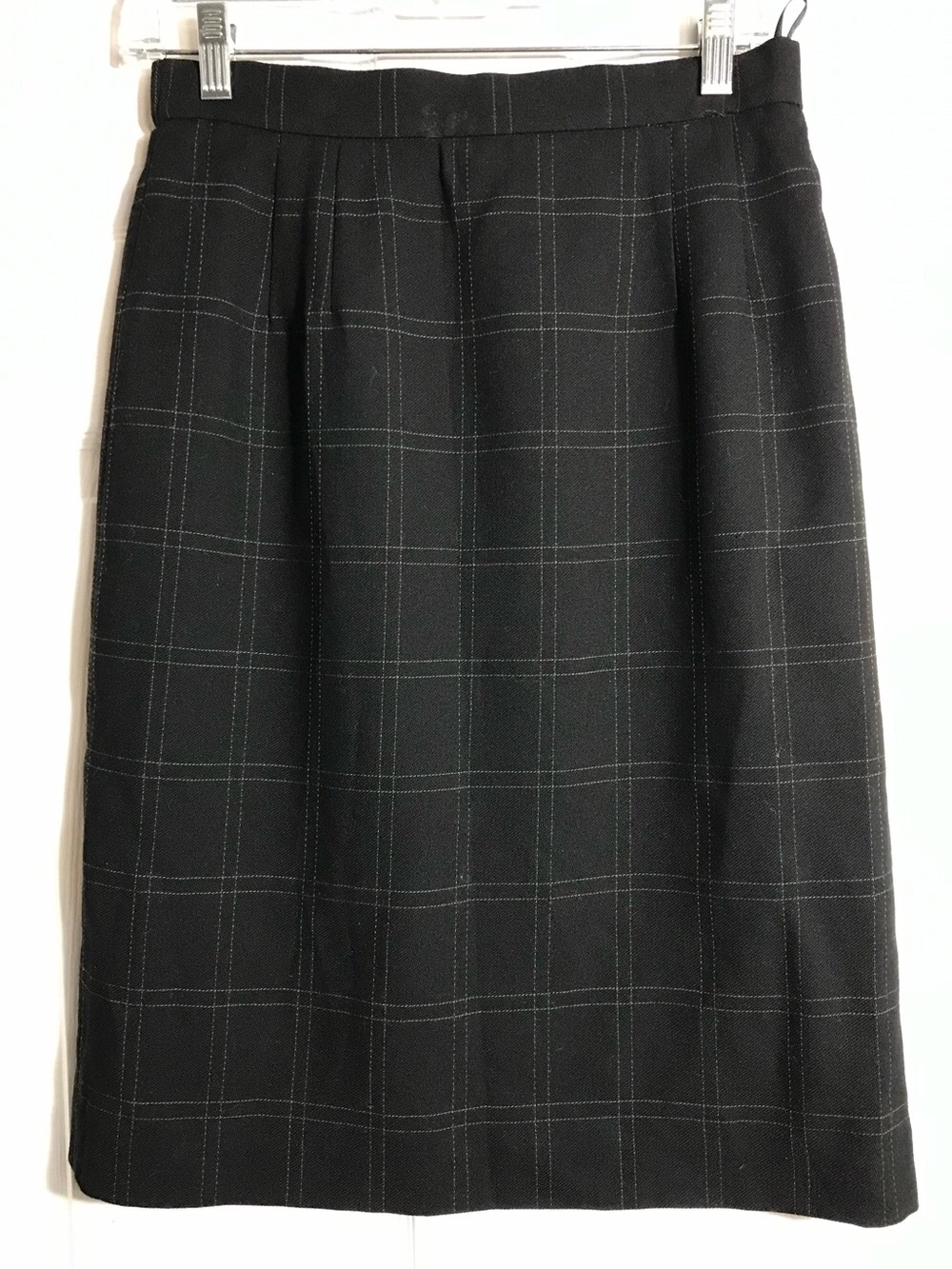 Talbots Black Plaid Midi Skirt 10